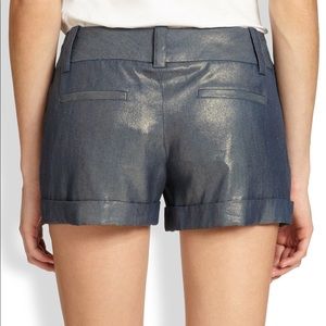 Alice + Olivia Cady Charcoal Metallic Shorts NWOT